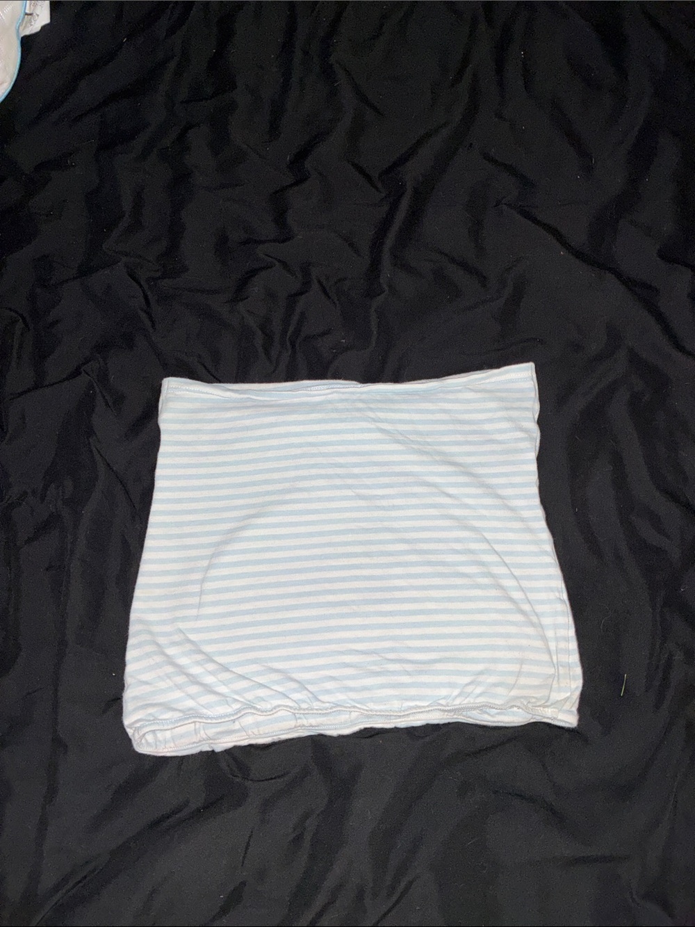 Light Blue and White Striped Tube Top